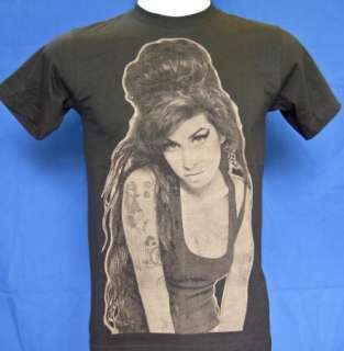 Amy Winehouse T Shirt Black Brown U Vintage sYle L  