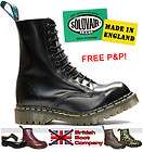 Solovair Made in England Docs DMs black steel toe cap boots. Free PP 