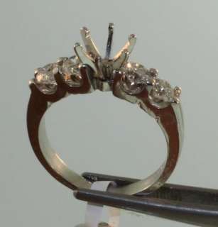 14k white gold 2.15cttw diamond SI2 H semi mount engagement ring 