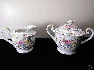 Vintage Made in Japan China Covered Sugar and Creamer  