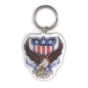 Mindfull Designs   Love It Or Leave It American Eagle   Metal Keychain