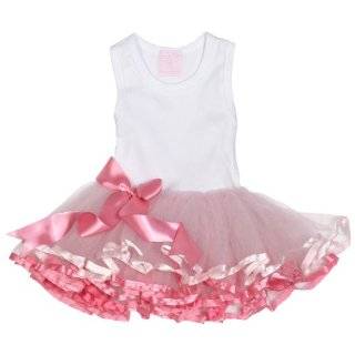 Made in USA Organza Ballerina Tutu Skirt with Flowers 18M 6X, White or 