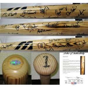   Signed Bat 21 Sigs PSA LOA   Autographed MLB Bats