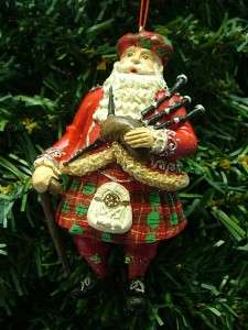 New Scotish Santa Claus Sunty Clas Yule Yeel Bagpipe Christmas Tree 