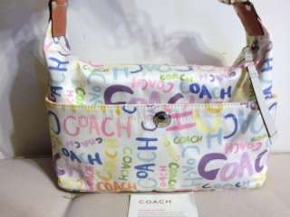 COACH Graffiti Handbag Purse Silk Multi Colored  