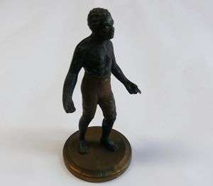 Antique black Americana cast iron slave figure holder  