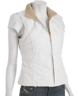 Kenneth Cole Reaction white and camel reversible down vest   