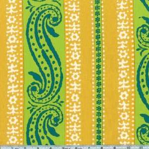  45 Wide Global Gardens Paisley Stripe Lime Fabric By The 