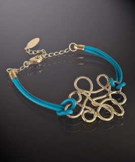 Marcia Moran turquoise leather infinity knot bracelet   up to 