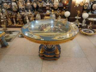 THE BEST HAND PAINTED PORCELAIN AND BRONZE CENTER TABLE  