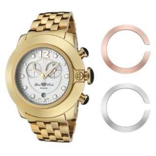 Glam Rock Womens GR32158 SoBe Chronograph White Dial Gold Ion Plated 
