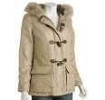 kors michael kors camel coyote trim hooded toggle jacket