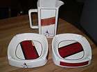 VINTAGE JOHNNIE WALKER RED LABEL WATER DECANTER WITH 2 ASHTRAYS BAR 