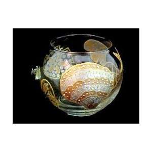   Shell Shimmer Design   Hand Painted   19 oz. Bubble Ball with candle