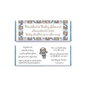    BS201BLUE   Baby Shower Blue Border Candy Bar Wrappers Baby