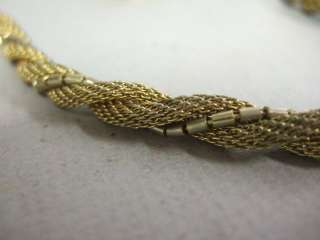 Vintage 1960s MARVELLA Woven Rope Metal Bead Necklace   