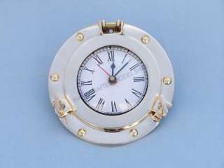 Solid Brass Porthole Clock 8 Nautical Wall Decor  
