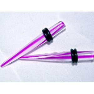   Taper Plugs Translucent Neon Purple Stripes 6g 