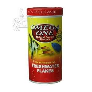    Omega One Freshwater Flakes Fish Food 2.2 ounce.
