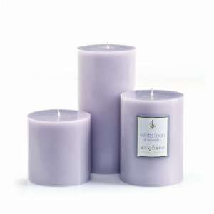 White Linen & Lavender 3 d x 4 h Pillar Candle 