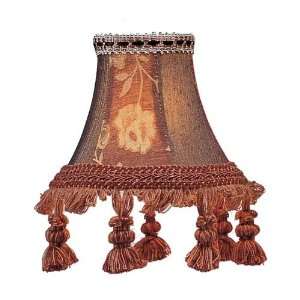   Shade Burgundy Floral Bell Clip Shade with Tassels