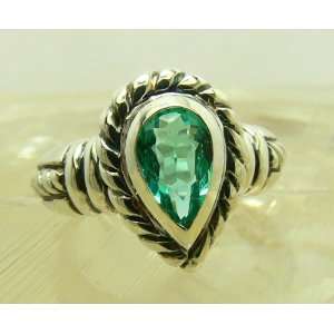   of Sterling Silver & Colombian Emerald Ring 