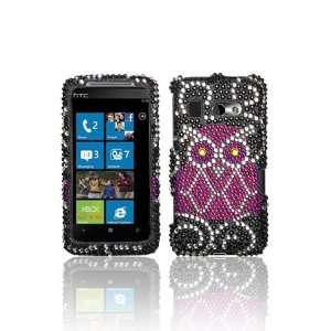  HTC 7 Surround Full Diamond Graphic Case   Owl (Free 