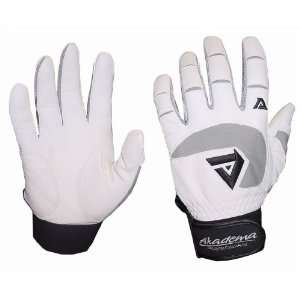  Akadema Sheepskin Leather Batting Gloves   Grey White 