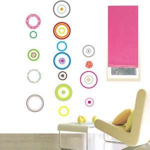 CREATIVE RETRO CIRCLES   REMOVABLE WALL STICKERS DECALS  