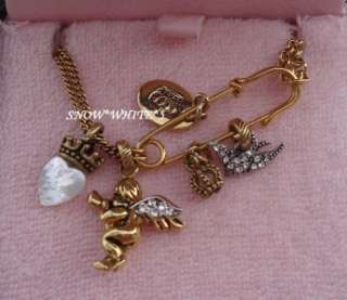 Juicy Couture AUTHENIC SALE RETIRED GOLD NECKLACE MULTI CHARMS* FREE 