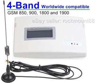 Included  1x 4 band GSM dialer, 1 x Antenna, 1 x phone cable and 1 