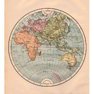    Butler 1887 Antique Map of the Eastern Hemisphere