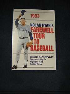 Nolan Ryan 1993 Farewell tour Stamp & Cache Collection  