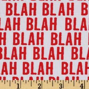  44 Wide Maxine Blah Blah Red/White Fabric By The Yard 