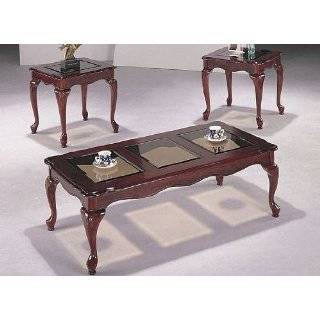   Cherry Finish Wood Coffee Table & 2 End Tables Set Furniture & Decor
