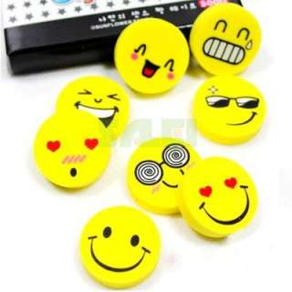 Smiling Face Pencil Eraser Rubber Stationery  