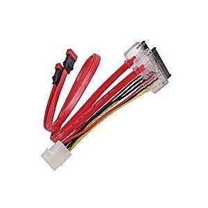 19in Blue 2x SATA Data and Power Cable with 2x SATA and 1x Molex 4 Pin 