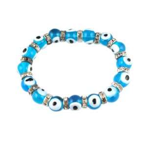    Clear Blue Evil Eye Stretch Bracelet Stackable Bracelets Jewelry