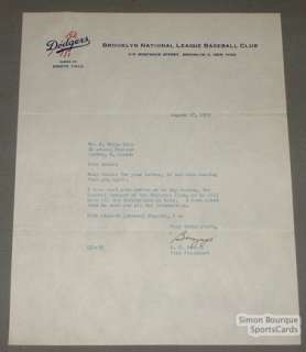 1953 Brooklyn Baseball E.J. Bavasi Signed Letter  