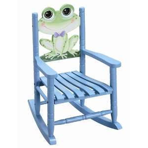   Kids Furniture Blue Froggy Wooden Rocking Chair