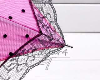 New Princess Double Layer Net Yarn w/Lace Bowtie Anti UV J handle 