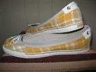 SH328 Sperry Yellow/White Fabric Loafers   Sz. 8.5