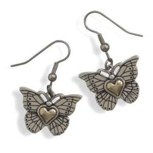 Heart of Gold© 14k GOLD & Solid .925 Sterling Silver Butterfly w 