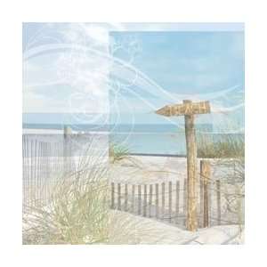  New   Beach Paper 12X12   Beach Sign by Paper House Arts 