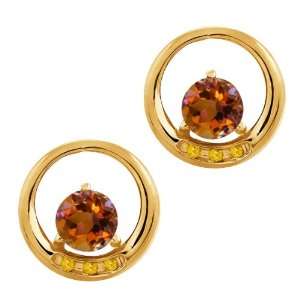   Orange Mystic Topaz and Citrine 14k Yellow Gold Earrings Jewelry