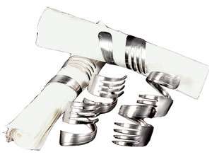 Forked Up Art Stainless Steel Napkin Rings  