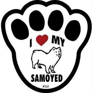  I Love My Samoyed Dog Pawprint Window Decal w/Suction Cup 