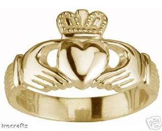 Irish 14K Gold Sterling Silver Claddagh Ring Sz  