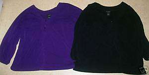 LOT OF 2 WOMENS LANE BRYANT Long Sleeve BLOUSE TOPS SHIRTS Purple 
