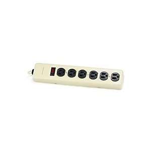  Brand New 6 Outlet Power Strip   200 Joules   Metal w/ 3ft 